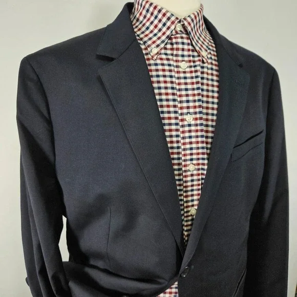 Bonobos Men's Sport Coat Blazer Two Button Navy Wool Spandex Athletic Fit 48R - Picture 8 of 16